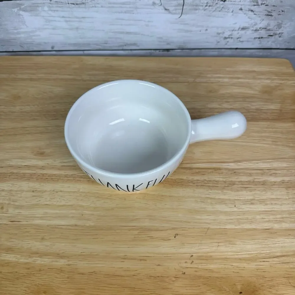 Rae Dunn Gobble & Thankful Soup Bowl with Handle